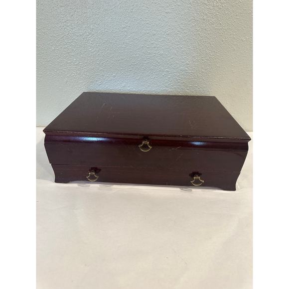 Vintage Rogers Brothers 1847 Flatware Storage Chest # 97, Drawer, Turquoise - Picture 4 of 12